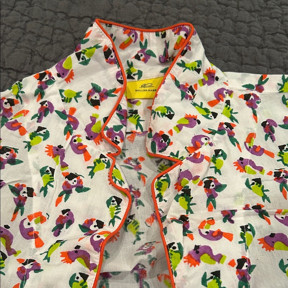 Roller Rabbit Colorful Parrot Print Pajama Set